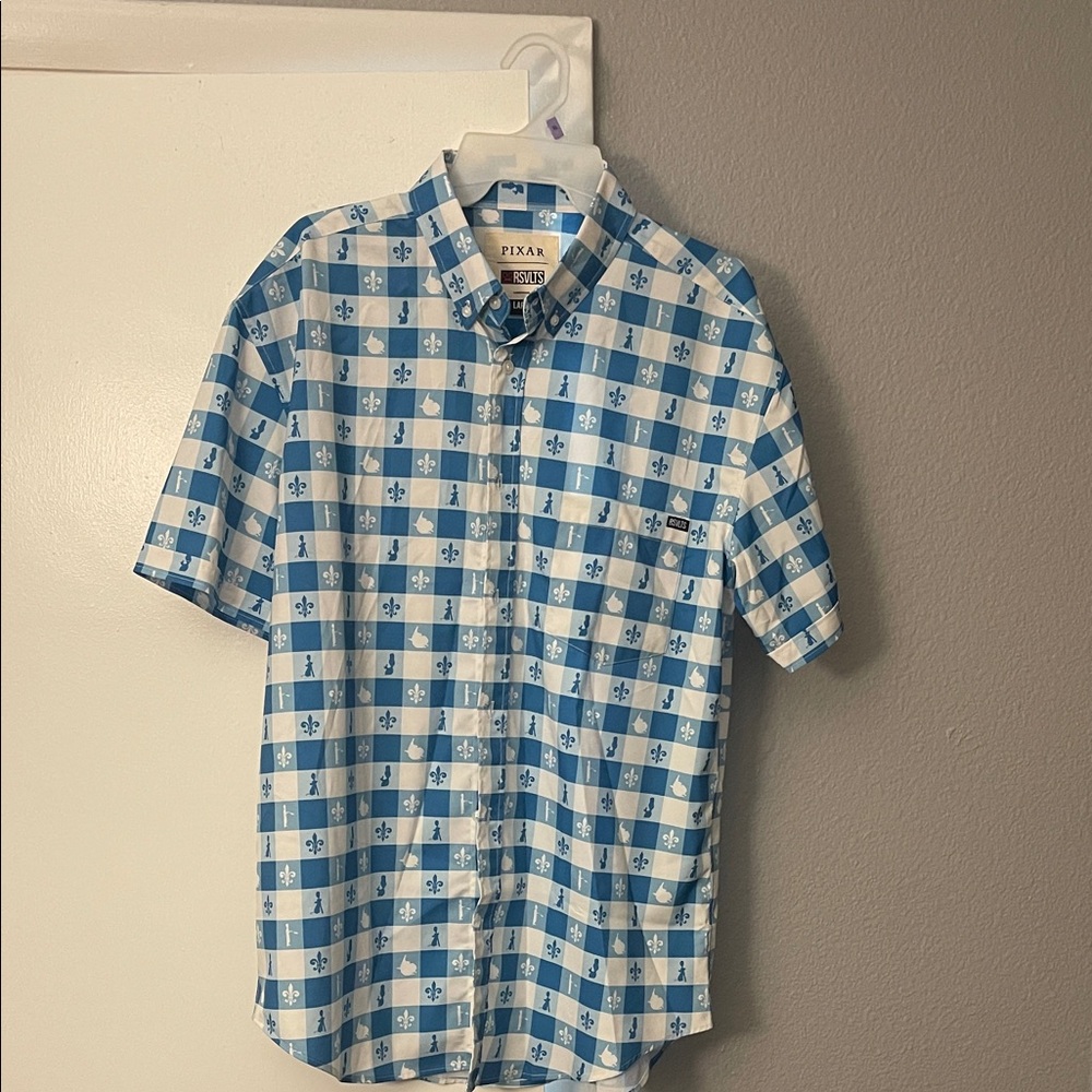 RSVLTS Ratatouille Blue and White Patterned Casual Shirt